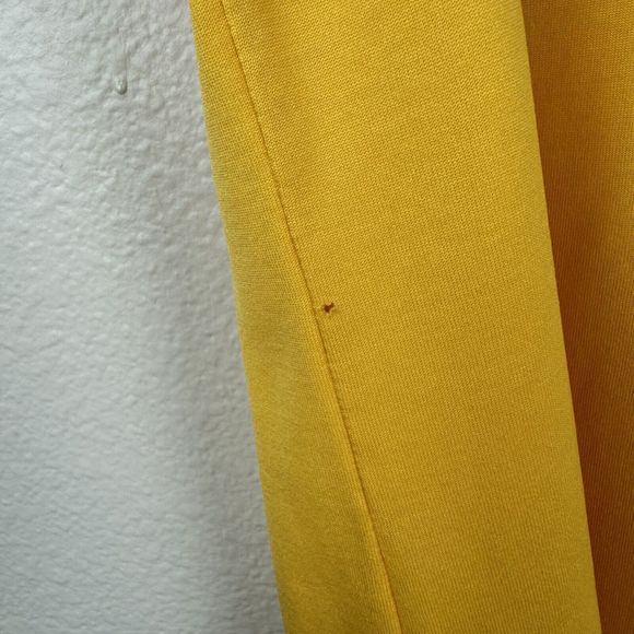 Vintage David Smith Sunshine Yellow Sun Ray Stitching Polo Top Medium - Picture 15 of 16